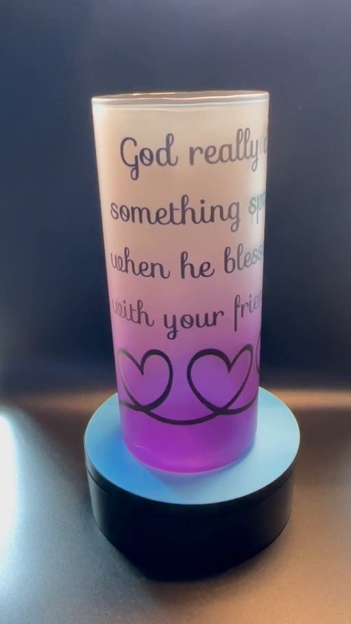Purple ombré inspirational custom tumbler