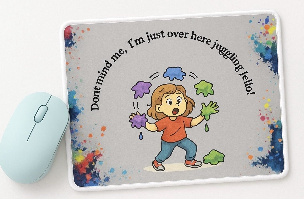 Personalized juggling design mousepad