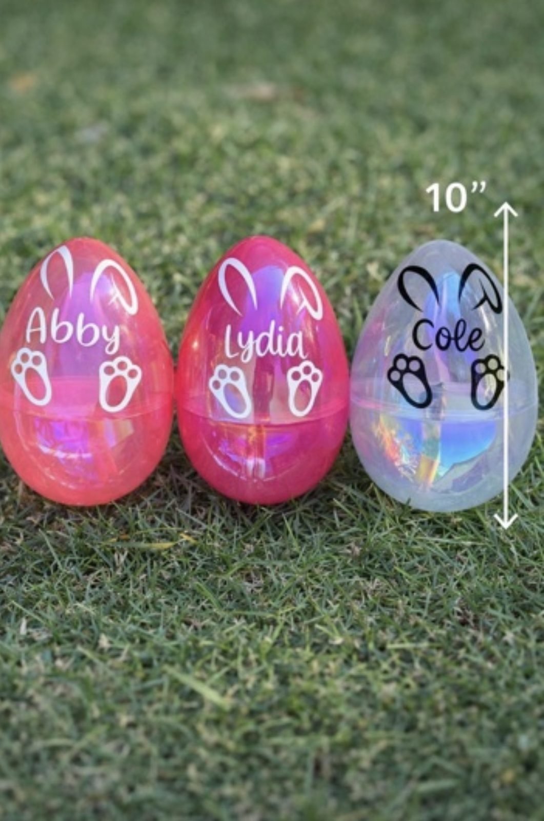 Colorful personalized Easter egg decorations