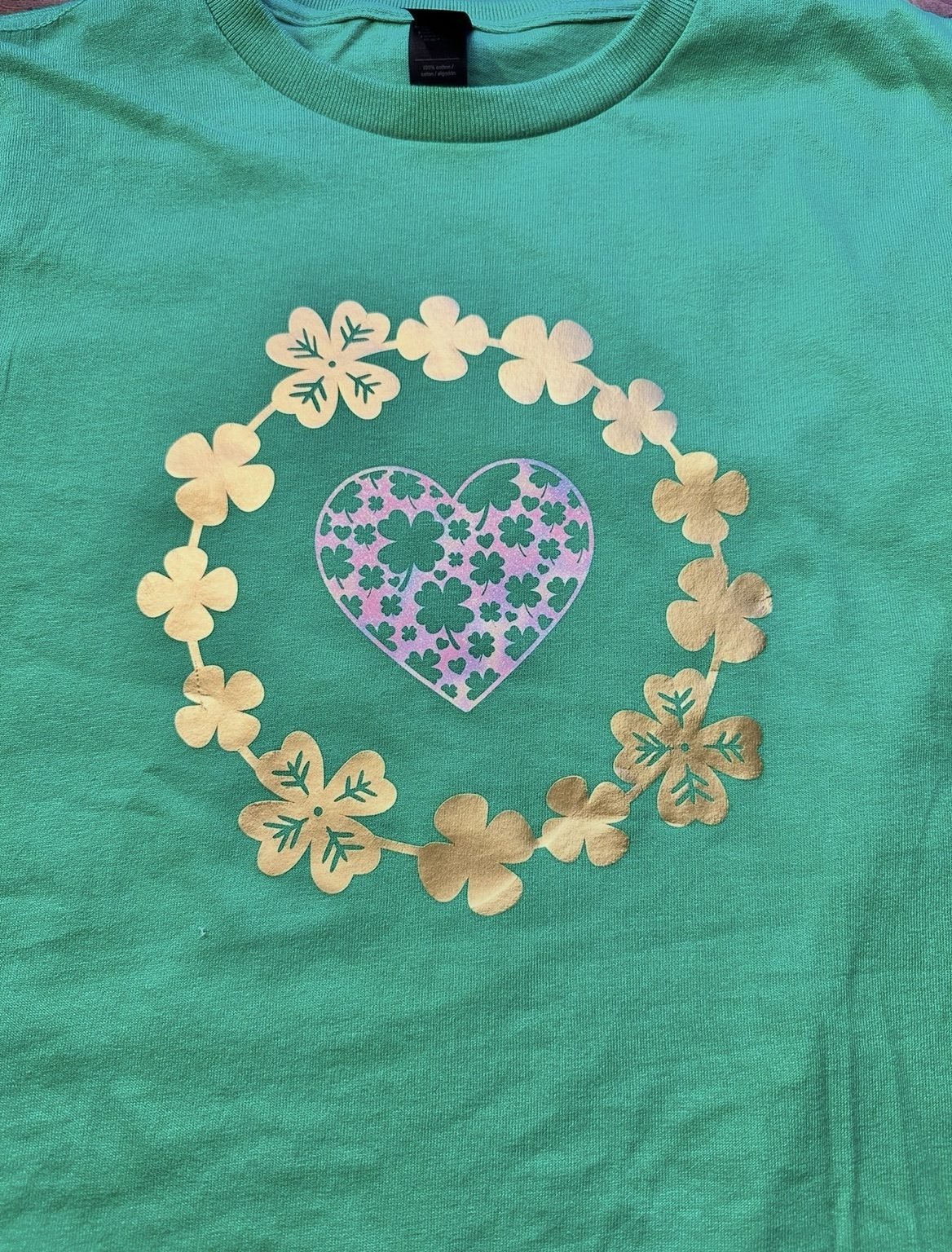 Custom shamrock heart shirt for St. Patrick's Day