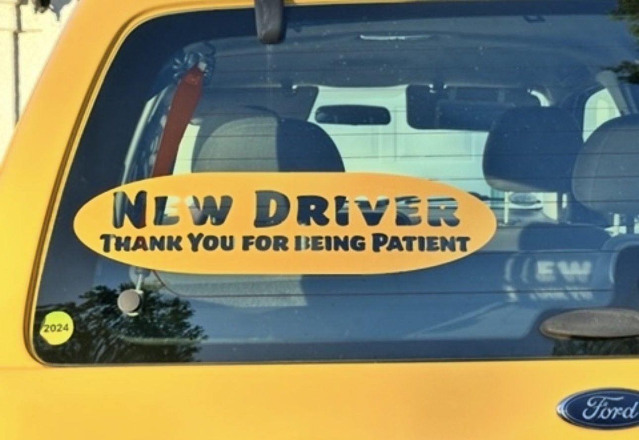 New driver custom vinyl window decal